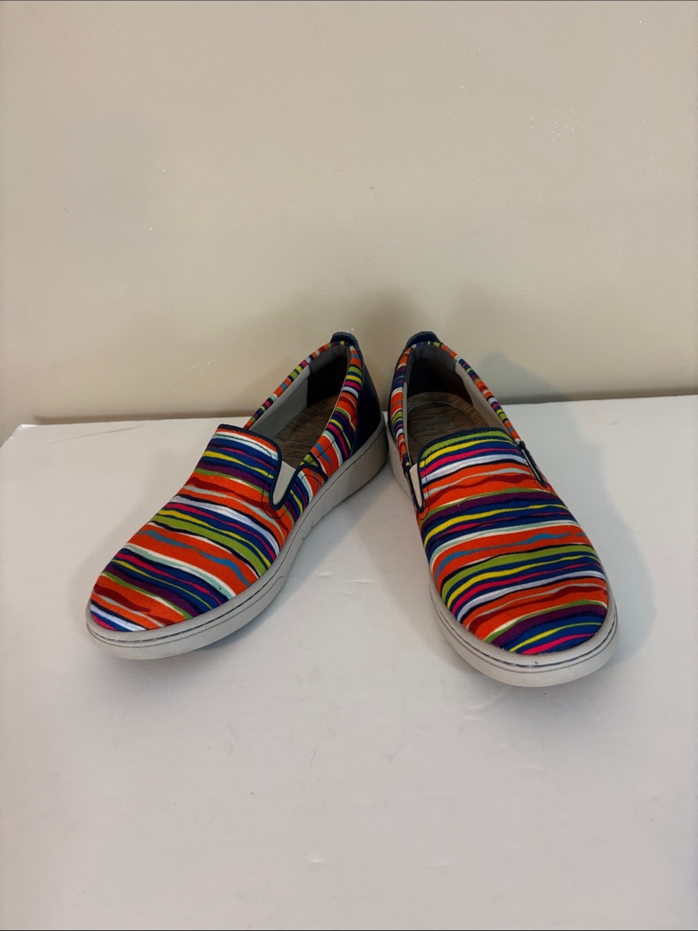 Dansko Belle Colorful Striped Canvas Slip on Sneaker Shoes Size 41 - Picture 6 of 14